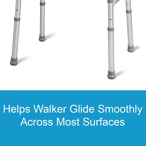 Auto Brake Walker Glides For Seniors And Adults, Universal Fit Replacement Tips For Back Legs, Rubber Feet Sliders For Rollators On Carpet, Floor, And Sidewalk, Easy Installation, Safer Navigation, Quiet Glide