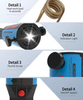 Induction Heater Kit 1200W 110V Bolt Removal Tool With Four Coils showcasing details of quick heat up, indication light, thumb screw, switch.