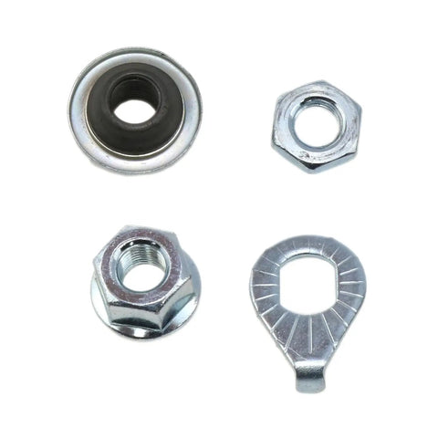 Lightweight 140mm Front Hub Axle Kit for Multi Speed Bikes Five Sixteenths Inch, includes silver conical lock nut washer