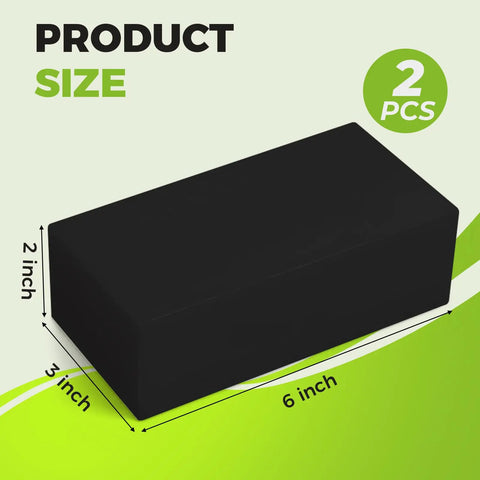 Two Pack HDPE Plastic Blocks Black 2 By 3 By 6 Inches High Density Polyethylene Cutting Board Material For Milling, Engineering, Crafting And DIY Projects