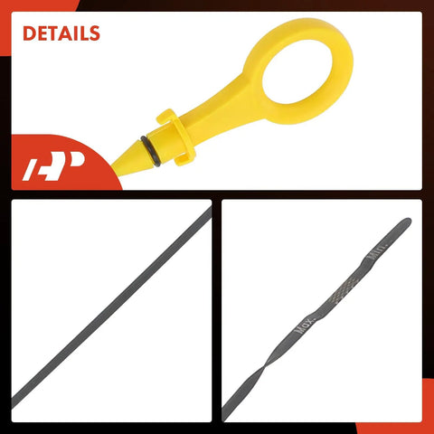 2.0L 4 Cylinder Engine Oil Dipstick For Audi And VW Cars Fits A3 A4 A5 A6 Q3 Q5 TT Quattro Models Jetta Passat Beetle Tiguan CC Engine Oil Level Measuring Rod Dipstick For Quick Accurate Readings And No Fuss Maintenance with yellow handle and stainless steel rod