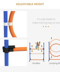 Pro Grade Dog Agility Gear Kit adjustable hurdle and jumping ring for backyard training with height options.