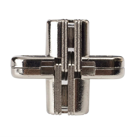 Front view of Invisible 180 Degree Alloy Hinge For Doors And Furniture, Concealed Folding Cross Hinge For Cabinets, Gates, And Countertops, Hidden Door Hinge Heavy Duty 10kg Capacity, Durable, Easy Install Hardware Set.