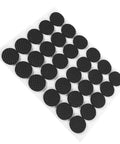30 Piece Black Nonslip Rubber Feet Pads For Heavy Duty Floor Protection Under Furniture And Appliances, shown on white background