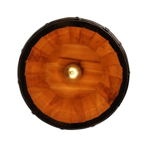 Top view of Antique Wood Wine Barrel Pendant Lamp Rustic Hanging Ceiling Light For Bar Kitchen And Cellar E26 Max 60W Bulbs Not Included