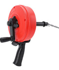 Heavy Duty Manual Drain Auger Snake For Kitchen And Bathroom Plumbing Super Tough Seven Point Five Meter Manganese Steel Cable, red manual tool.