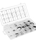 Pro Grade Circlip Kit 3mm to 32mm, 150Pcs External Snap Rings Set in 18 Sizes, Black C Clip Retaining Rings with Plastic Sorting Box