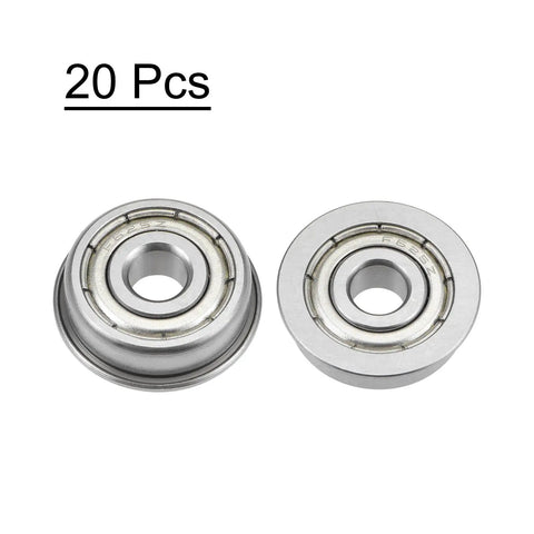 20 pcs Flanged Ball Bearing 5x16x5mm Double Shield Chrome Steel F625ZZ Built To Last With 18mm Flange Diameter 1mm Flange Thick 20 Pack