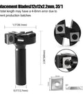 Pro Level Spoilboard Surfacing Router Bit With 1/2 Inch Shank, 1-1/2 Inch Cutting Diameter, 2 Plus 2 Inserts, Carbide Wood Planer Bit