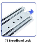 Close-up of Side Mount Ball Bearing Drawer Rails 1 Pair 12-40 Inch Full Extension Sliding 3 Fold with lock showing the broadband lock.
