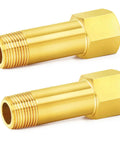 Brass Pipe Fitting Long Nipple One Quarter Inch NPT Male By One Quarter Inch NPT Female Two Inch Length Two Pack Durable Corrosion Resistant Plumbing Connector For Home And Pro Use