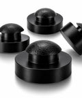 Built Like A Tank SBR Rubber Vacuum Pump Feet Push In Mount Engineered For DV Series Equipment, pack of 8 black rubber pads.