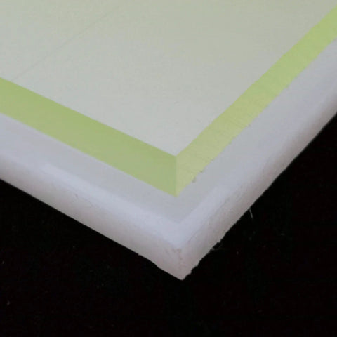 Punching Pad Kit For Leather Work With Yellow Cushioned Protective Mat And White Cutting Board Stamping Surface corner view