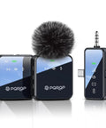 3 in 1 Wireless Lavalier Microphone Clip-On for iPhone Android and Camera, Noise Cancelling Tech for TikTok YouTube Interviews and Vlogs