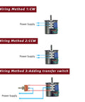 Wiring methods for 110V 5-6 RPM Gear Reduction Motor With Bracket And Power Cord High Torque Synchronous Drive.