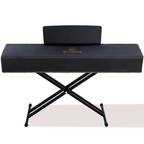 Piano Keyboard Dust Cover With Music Stand And Zipper Opening on black stand, Dust Proof Protector For Yamaha P225, fits 88 keys