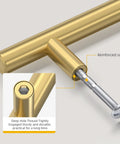 Close-up of a screw attachment on the 15 Pack Brushed Gold Stainless Steel Cabinet Handles Set Drawer Pulls for Kitchen Cabinets and Bathroom Vanities