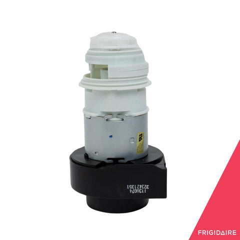 Drive Motor For Dishwashers 154843901 Replacement Part OEM Quality Easy Install, black base, white top, front view