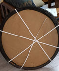 Backside of Tempered Glass Round Turntable Rotating Tray For Dining Table Clear Rotating Serving Tray Alternative 39 Inch