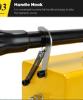 Portable Square Hydraulic Hand Pump High Pressure CP-800 2800CC manual oil jack handle hook detail for convenient storage.
