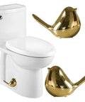 Gold Ceramic Bird Toilet Bolt Covers Set Of 2 Decorative Toilet Bolt Caps For Bottom Of Toilet Easy Install Bathroom Decor Accessories Cute And Functional