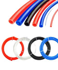 Grab This Badass High Pressure Pneumatic Air Hose That Is Super Flexible And Transparent For Effortless Flow Tracking 2 Meter Long Design Fits 6mm By 4mm Compatible With Air Tools For Garage Or Shop Projects Without Any Hassle Right Now. Coiled multicolor pneumatic air hose, 2 meter, 6mm x 4mm