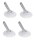 Hefty Adjustable Leveling Feet Four Pack With Swivel Polyethylene Base And 1 4 20 Thread to stabilize furniture on floors.