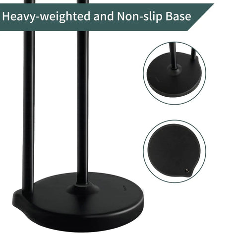 Matte Black Freestanding Toilet Paper Holder With Reserve Storage For Five Mega Rolls, Sturdy Weighted Base