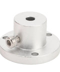 Beefy Aluminum Shaft Coupler For Mecanum Wheel Robots, 4mm Shaft, 28mm Outer Diameter, heavy duty motor connector, front view