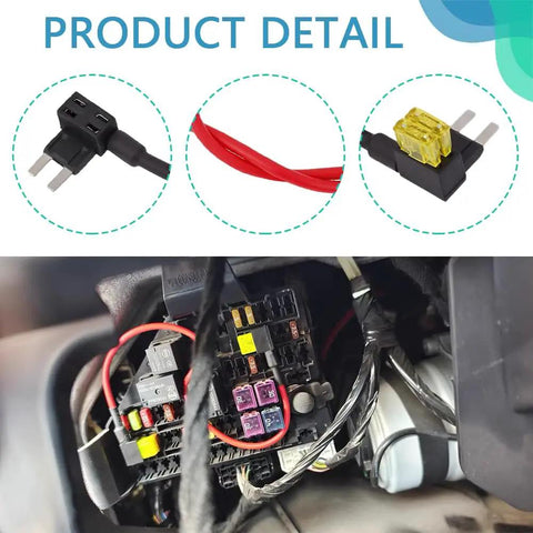 TIPM Bypass Cable And Fuel Pump Relay Kit For Dodge Jeep Chrysler, Product Detail Showing Fuse Clips And Wiring Close-up