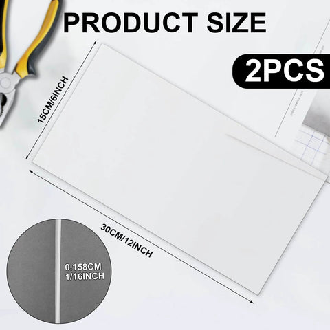 Two Pack PTFE Sheets 12 By 6 Inch One Sixteenth Inch Thick For Machining Insulation Gaskets And Electrical Applications Virgin PTFE Board