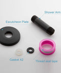 Shower Arm With Flange Ceiling Mount 3 Inch Straight Arm For Fixed Shower Head High Pressure Rain Matte Black Finish components