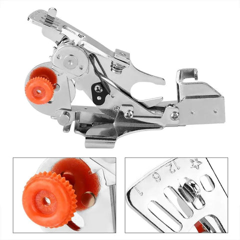 Stainless Steel Ruffler Presser Foot With Adjustable Pleat Depth For Sewing Machines Pro Grade Auto Feed Pleating Attachment Professional Replacement Part For Even Wrinkles And Versatile Stitching, stainless steel