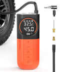 S1 Tire Inflator Portable Air Compressor Cordless Pump With LED Light And Digital Gauge 160 PSI fast inflation orange