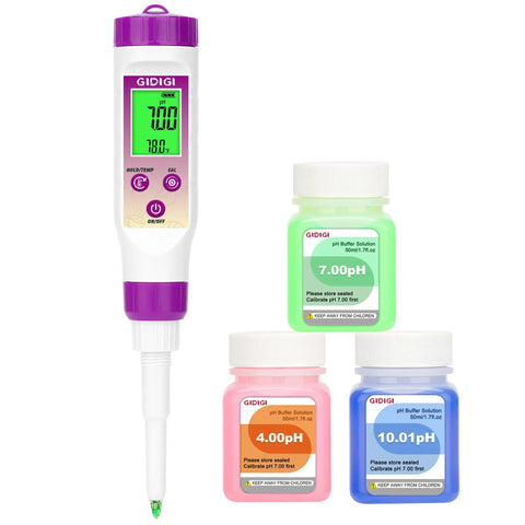 Kitchen Must Have Chef Grade Food PH Meter For Fermentation And Hot Sauce Testing With Digital PH Tester 3x50ml Buffer Kits