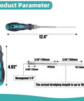 Long Reach Nozzle Poking Tool For 1.75mm 3D Printer Nozzles 200mm Extendable Needle With Anti Burn Handle dimensions illustration