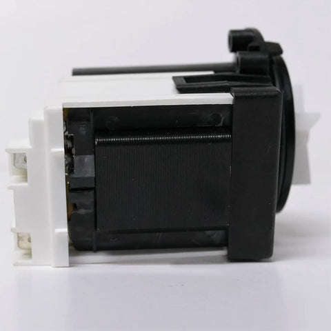 Beefed Up Washer Drain Pump Assembly Replacement, black 120V electric unit with white connector and mounting tabs