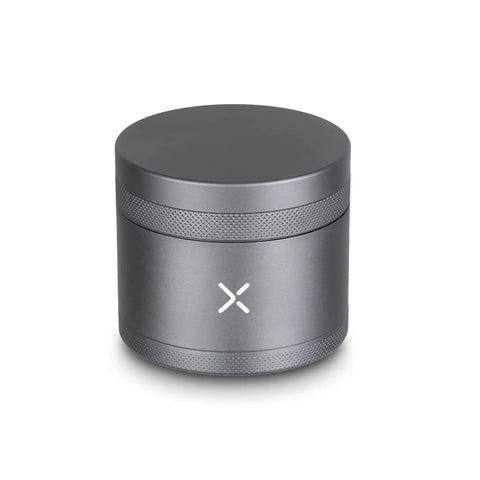 Premium Aluminum Toothless Grinder 2.5 Inch 4 Piece With Extra Storage Magnetic Lid Manual Herb Grinder Matte Gunmetal Gray.