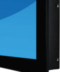 Close-up of Built Different Open Frame Monitor Featuring 30 Point PCAP Touch Screen With Edge To Edge Glass, showcasing sleek design.
