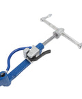 Heavy Duty Steel Strap Bander Kit With Self Locking Stainless Tool For Boat And Industry Work Includes Ergonomic Rubber Handle Adjust Knob And Sharp Cutting Head For Effortless One Step Operation, blue steel strap tool