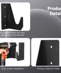 Heavy Duty Wall Mount For Jack Stands And Floor Jacks U Shaped Garage Organizer Rack with rust-resistant black finish.