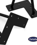 Close-up of 10 Inch Black Hairpin Furniture Legs 4 Pieces Heavy Duty Metal Table Desk Legs With Screws And Bonus Rubber Floor Protectors