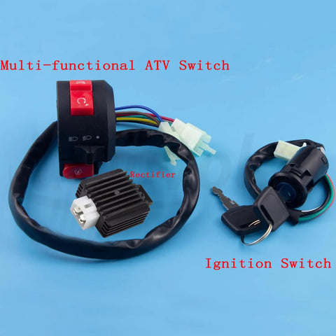 Universal All In One Electric Stator Coil CDI Wiring Harness And Spark Plug Kit with multi-functional switch and ignition