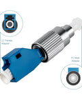 4 Pcs FC Male To LC Female VFL Fiber Optic Adapter Convertor with close-up of FC male and LC female connectors