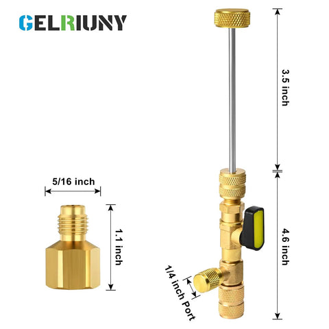 Cool HVAC Evacuation Kit With Upgraded 1/2 Hose For Fast A/C Repair And Refrigerant Service On R410a, R134a, And More Units Made Easy. Brass adapter and 1/4 port, 3.5-inch probe