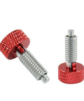 Two Pack Hand Retractable Spring Plungers M6 Type Quick Release Pins With Knurled Stainless Steel Red Handle For Toolbox And Rolling Equipment Heavy Duty Projects