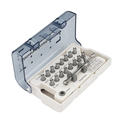 Implant Torque Wrench Set 10 To 70 Ncm Universal Screwdriver Ratchet Tool with wrench and driver bits in case