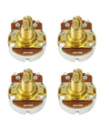 4 Pack B500K Guitar Pots 18mm Shaft Linear Taper Tone Potentiometers in Golden Color for Volume or Tone Control, split shaft