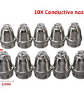 10 conductive nozzles from 26Pcs PL60 Plasma Torch Accessories Kit for LTP5000 and LTPDC2000, shown in two rows.