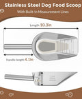 Pet Food Scoop For Cats And Dogs, 1 Cup Capacity, Food Grade 304 Stainless Steel, Rust Proof And Dent Resistant, Precision Scale Measurements For Easy Exact Dosing, No Plastic Microplastics, Durable Kitchen Must Have with measurement lines